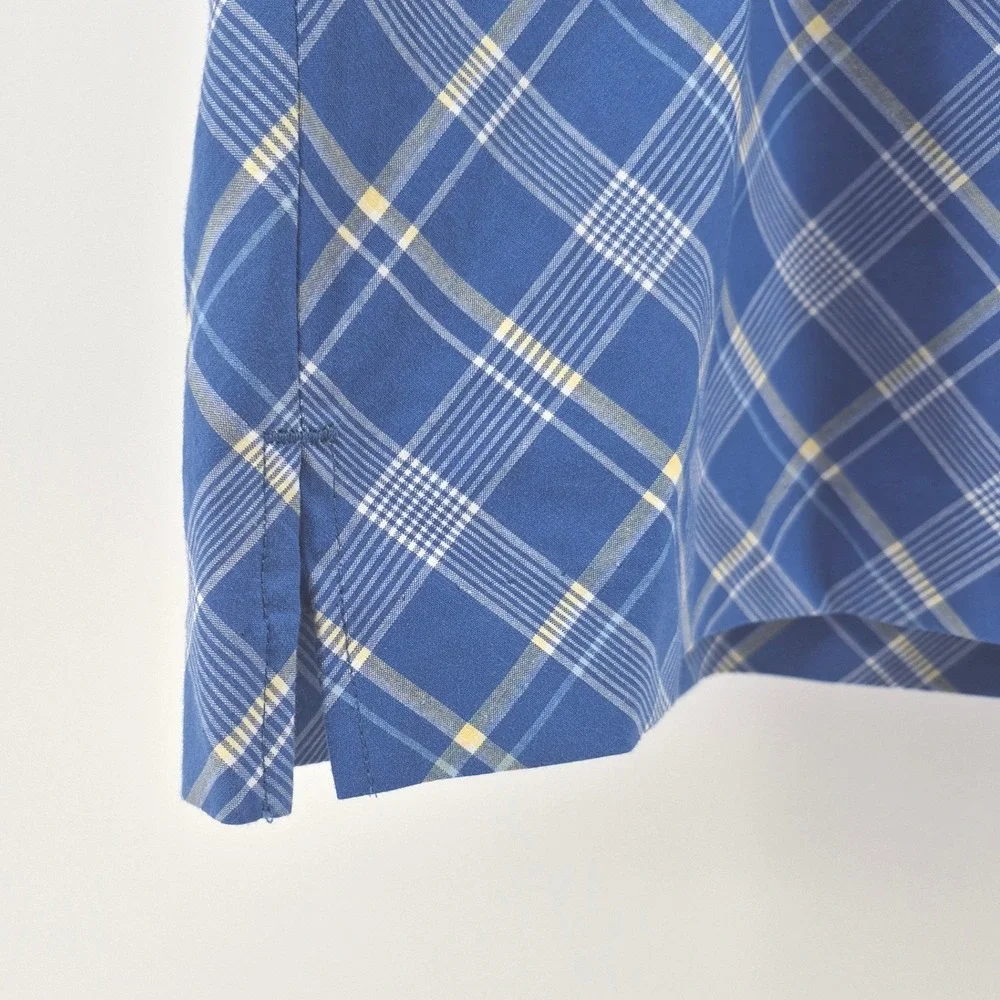 EP‎ Pro Golf Skort Womens 10 Blue Plaid Athletic Tennis Skirt Pockets Activewear